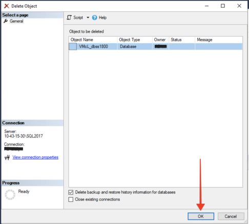 MSSQL Refresh Fails with Error 'Cannot drop the database while the ...