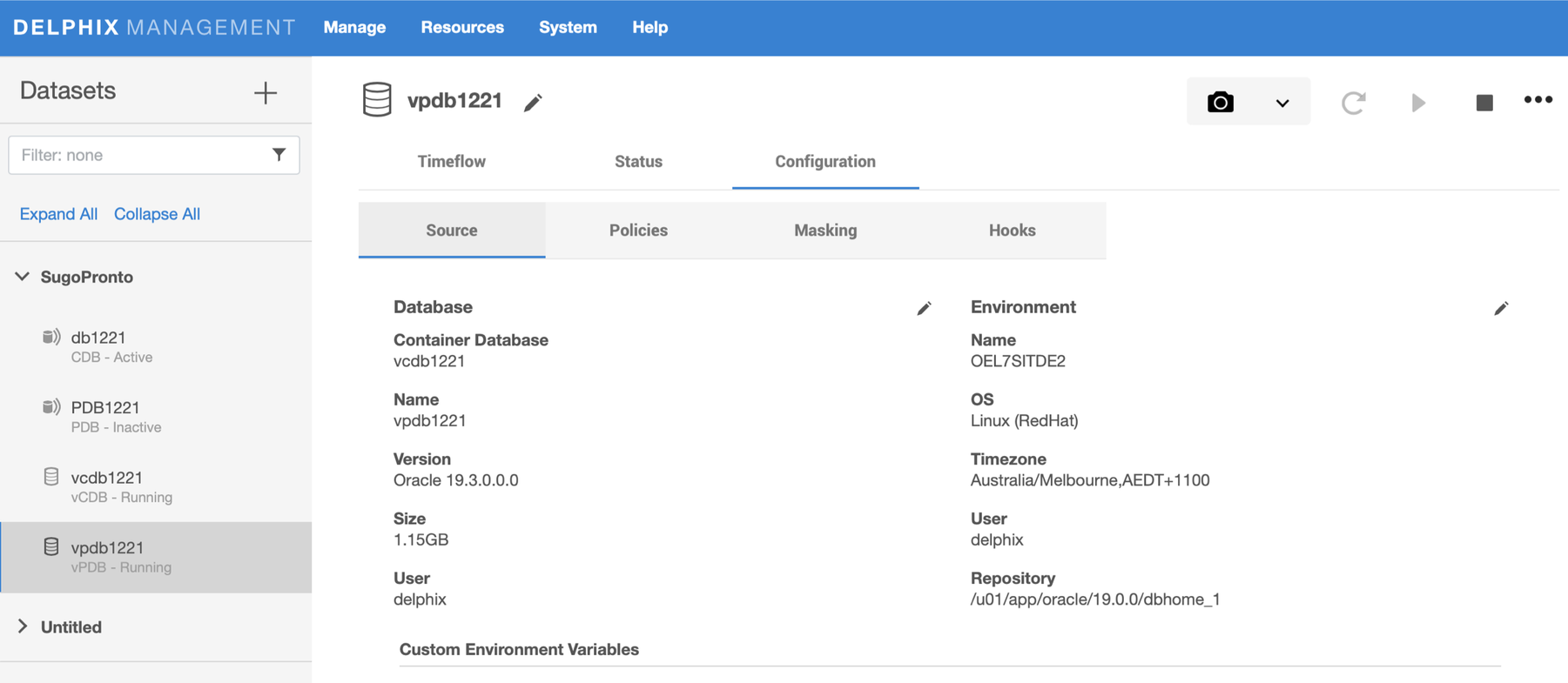 Using Self Service Container Bookmarks to move Oracle Databases up and ...