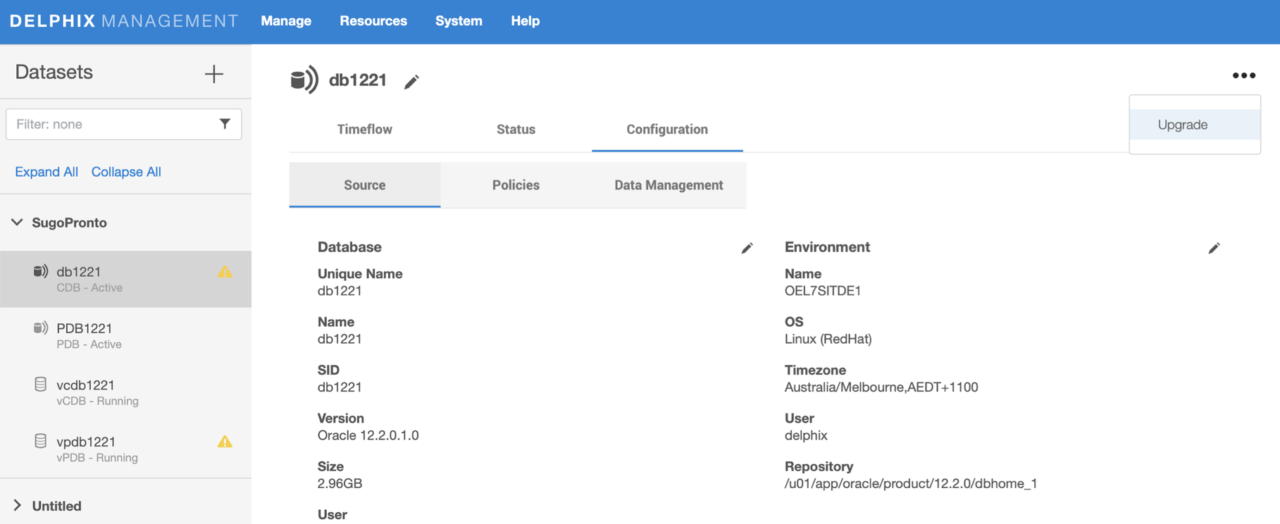 Upgrading Oracle dSources and Virtual Databases and the Implications ...