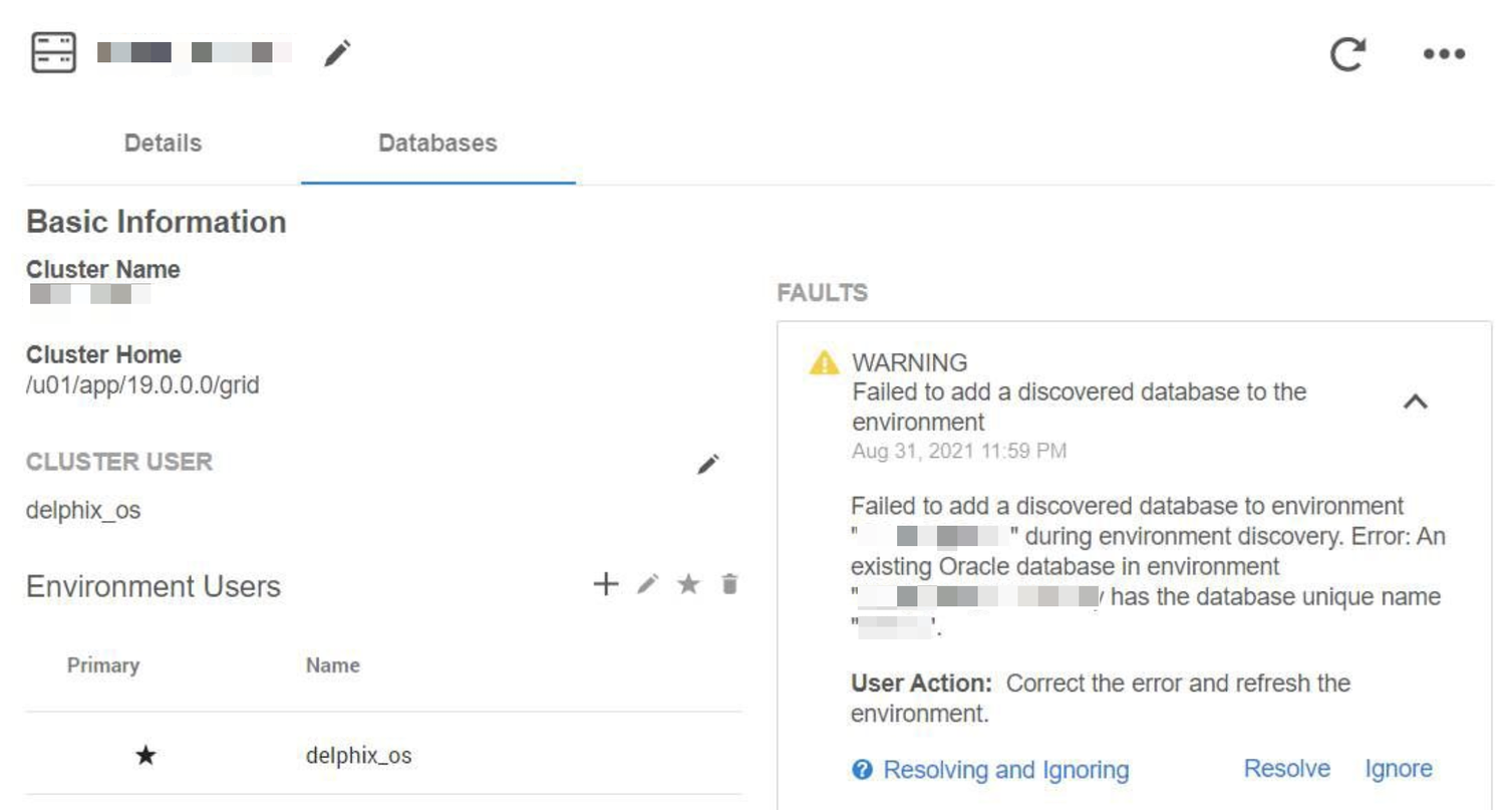 Failure to Add Discovered Database During Environment Discovery if the ...