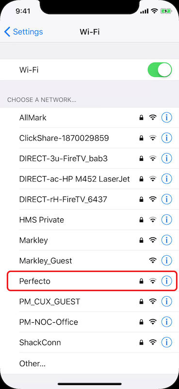 iOS device connected to Wi-Fi without internet access