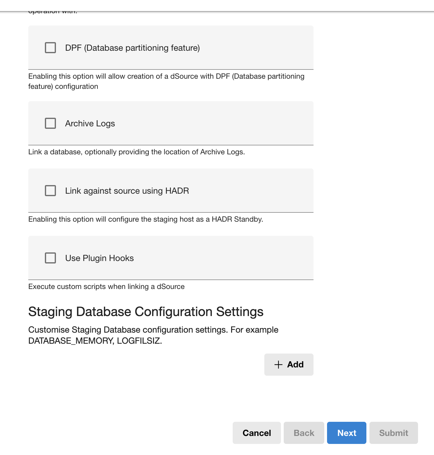 How to configure Db2 dSource staging database property OVERFLOWLOGPATH ...