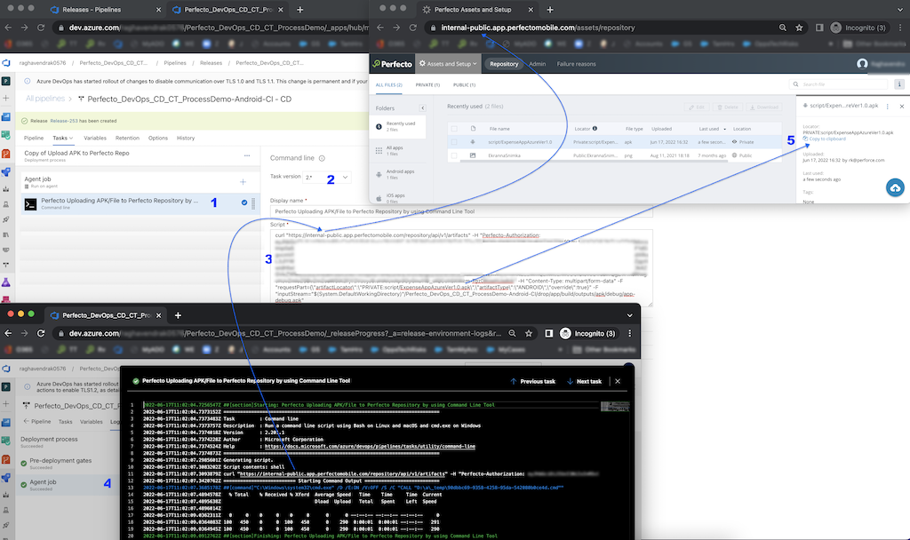 Artifacts/file upload from Azure DevOps (VSTS) to the Perfecto ...